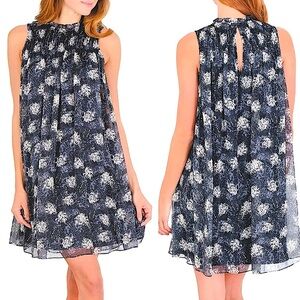 NWT-Joie Women’s Baltic Print Sleeveless Navy Blue Mini-Dress Size XL MSRP $348